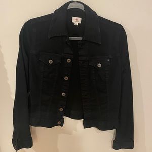 AG Dark Denim Jean Jacket Black Blue Small